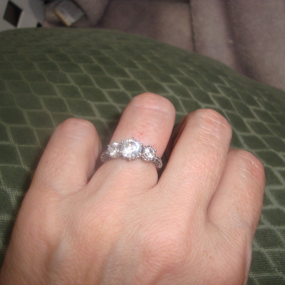 Sterling silver and cz ring size 6